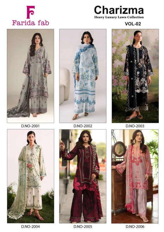 Farida fab charizma vol 2 karachi handloom dress materials wholesale